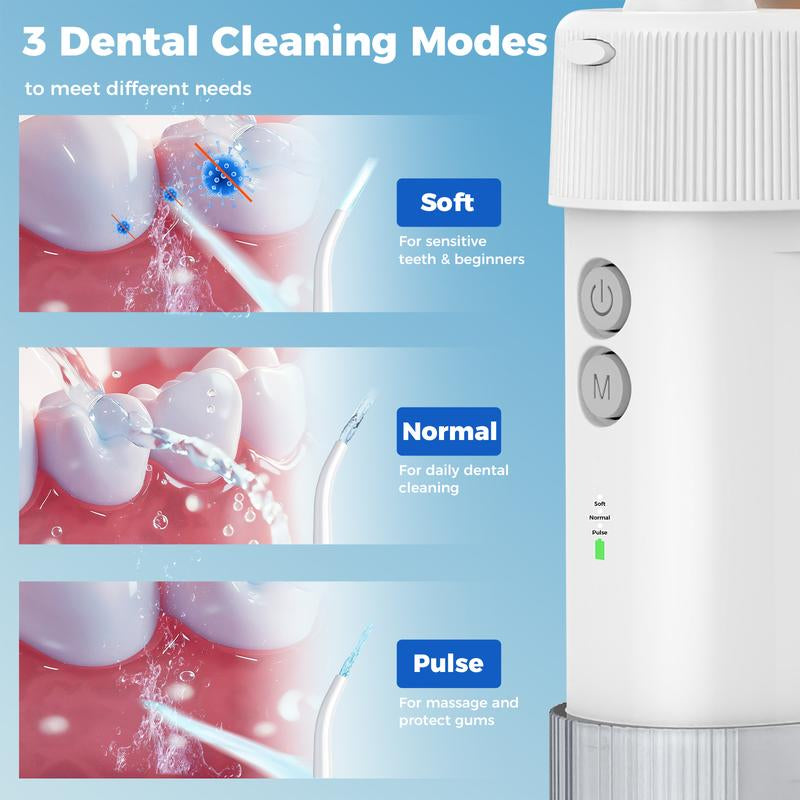 LINKEVAP Mini Water Flosser & Rechargeable Portable Oral Irrigator - Suitable for Travel and Business, Comes with 4 Nozzles & Detachable Water Tank