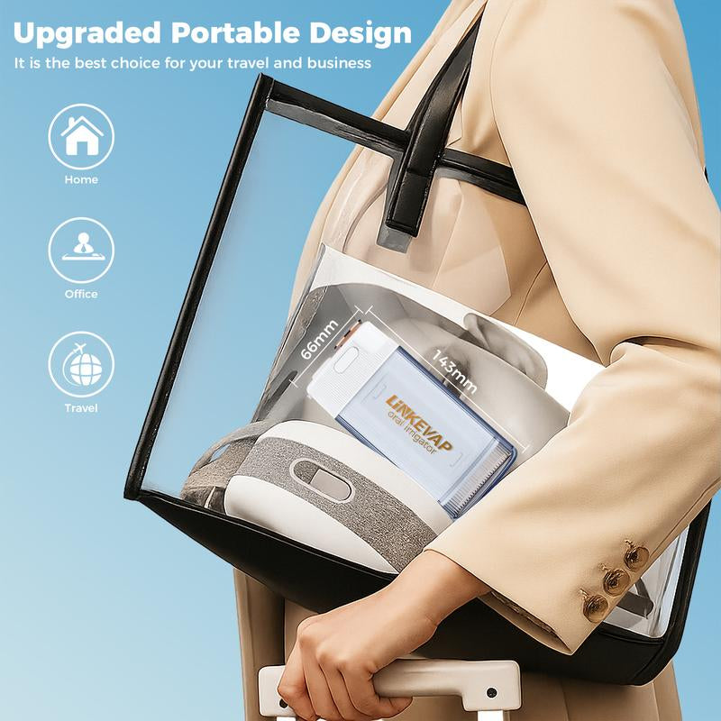 LINKEVAP Mini Water Flosser & Rechargeable Portable Oral Irrigator - Suitable for Travel and Business, Comes with 4 Nozzles & Detachable Water Tank